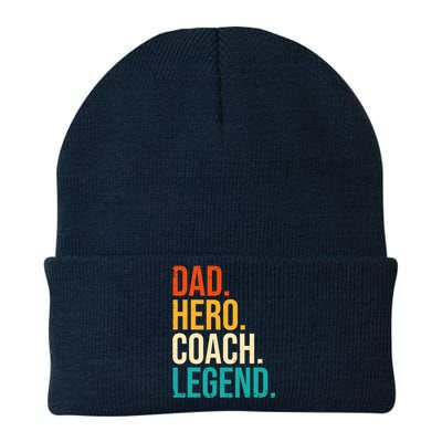 Dad Hero Coach Legend Funny Father's Day Loving Father Knit Cap Winter Beanie