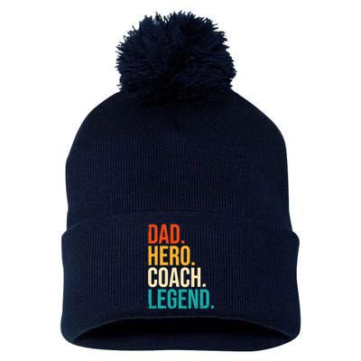 Dad Hero Coach Legend Funny Father's Day Loving Father Pom Pom 12in Knit Beanie