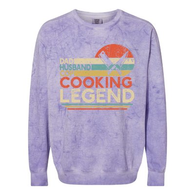 Dad Husband Cop Cooking Legend Police Officer Cook Home Chef Gift Colorblast Crewneck Sweatshirt