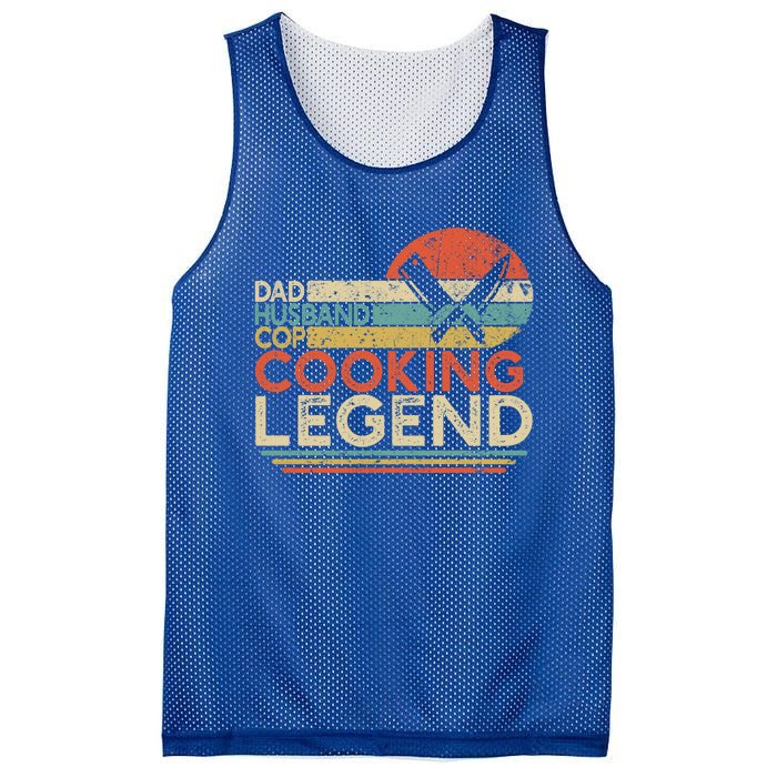 Dad Husband Cop Cooking Legend Police Officer Cook Home Chef Gift Mesh Reversible Basketball Jersey Tank