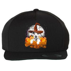 Dalmatian Halloween Cute Dog Witch On Halloween Pumpkin Gift Wool Snapback Cap