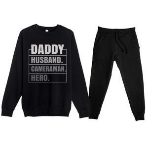 Daddy Husband Camera Hero Fathers Day Gift Premium Crewneck Sweatsuit Set