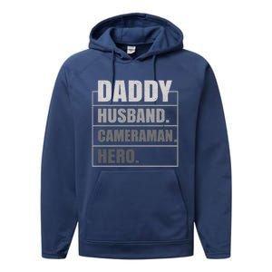 Daddy Husband Camera Hero Fathers Day Gift Performance Fleece Hoodie