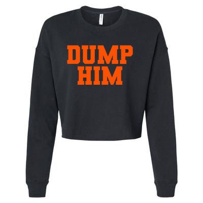 Dump Him Co. Funny Antiboyfriend Blue Classic Fit Crew Neck Cropped Pullover Crew