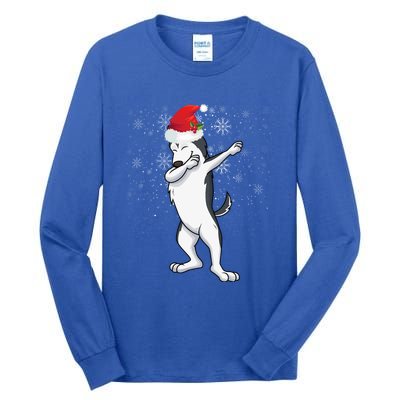 Dabbing Husky Christmas Gift Tall Long Sleeve T-Shirt