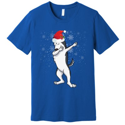 Dabbing Husky Christmas Gift Premium T-Shirt