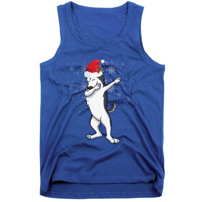 Dabbing Husky Christmas Gift Tank Top