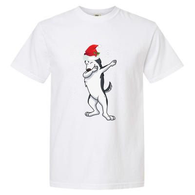 Dabbing Husky Christmas Gift Garment-Dyed Heavyweight T-Shirt