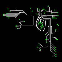 Digital Heart Computer Chip Circuit Electronics Geek Daily Commute Backpack