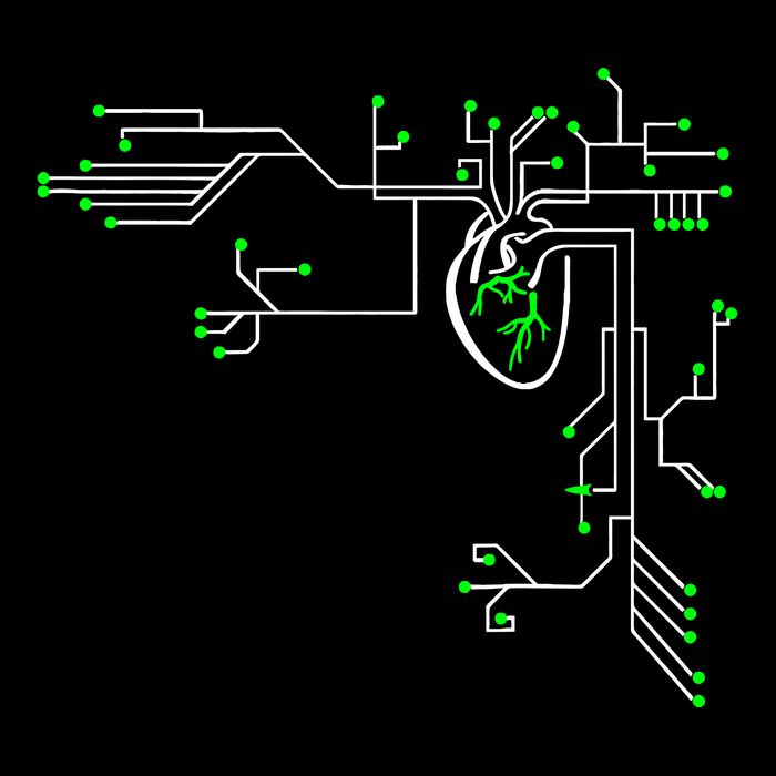 Digital Heart Computer Chip Circuit Electronics Geek Daily Commute Backpack