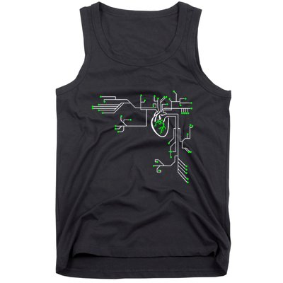 Digital Heart Computer Chip Circuit Electronics Geek Tank Top