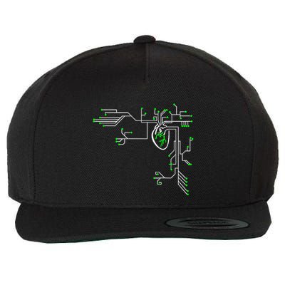 Digital Heart Computer Chip Circuit Electronics Geek Wool Snapback Cap