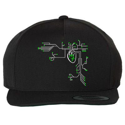 Digital Heart Computer Chip Circuit Electronics Geek Wool Snapback Cap