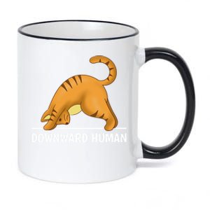 Downward Hu Cat Gift 11oz Black Color Changing Mug