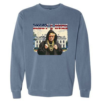 DaddyS Home Comeback For Christmas Trump 2024 Retro Garment-Dyed Sweatshirt