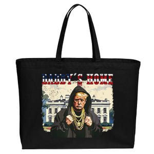 DaddyS Home Comeback For Christmas Trump 2024 Retro Cotton Canvas Jumbo Tote