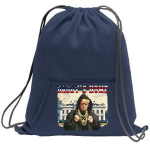 DaddyS Home Comeback For Christmas Trump 2024 Retro Sweatshirt Cinch Pack Bag