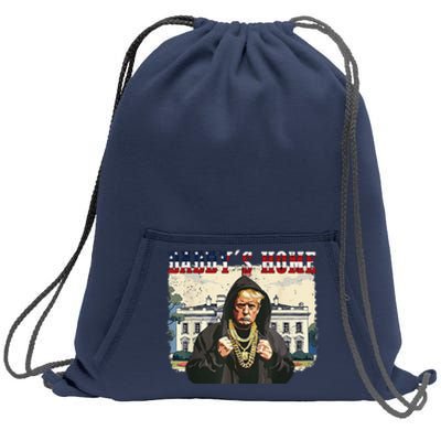 DaddyS Home Comeback For Christmas Trump 2024 Retro Sweatshirt Cinch Pack Bag