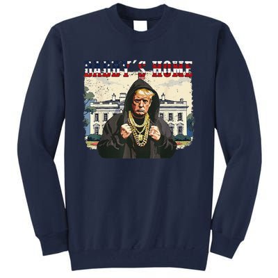 DaddyS Home Comeback For Christmas Trump 2024 Retro Tall Sweatshirt