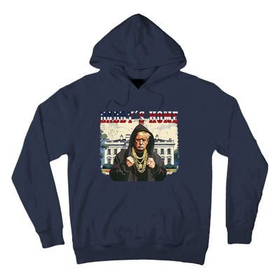 DaddyS Home Comeback For Christmas Trump 2024 Retro Tall Hoodie