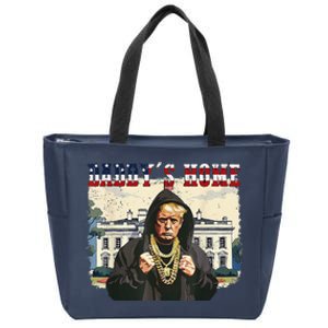 DaddyS Home Comeback For Christmas Trump 2024 Retro Zip Tote Bag