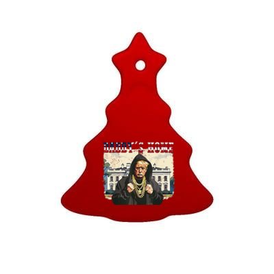 DaddyS Home Comeback For Christmas Trump 2024 Retro Ceramic Tree Ornament