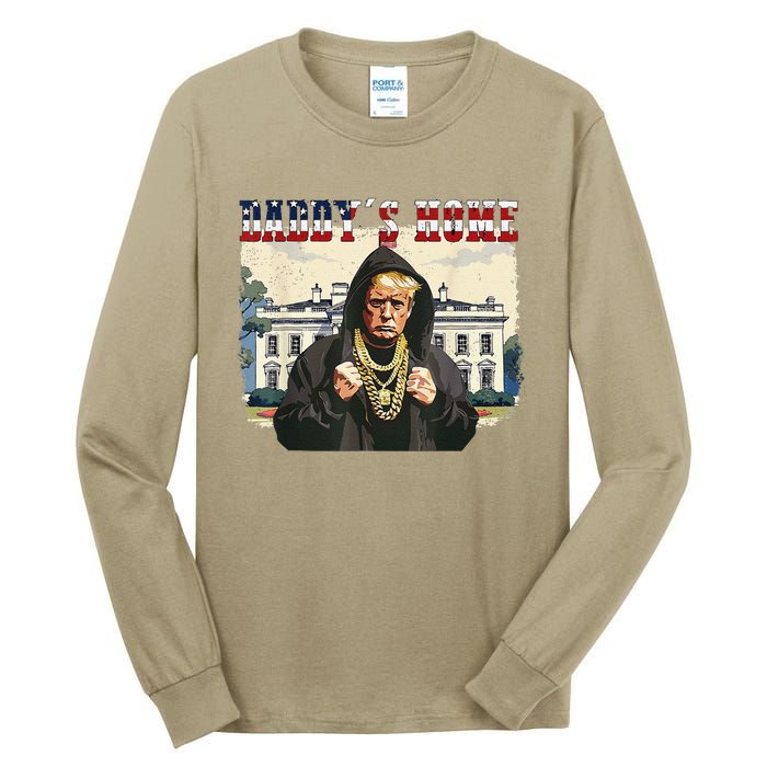 DaddyS Home Comeback For Christmas Trump 2024 Retro Tall Long Sleeve T-Shirt