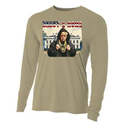 DaddyS Home Comeback For Christmas Trump 2024 Retro Cooling Performance Long Sleeve Crew