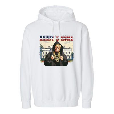 DaddyS Home Comeback For Christmas Trump 2024 Retro Garment-Dyed Fleece Hoodie