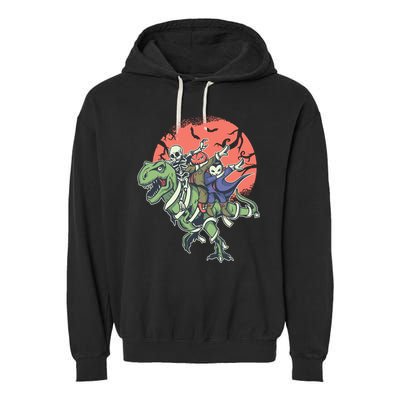 Dabbing Halloween Characters Garment-Dyed Fleece Hoodie