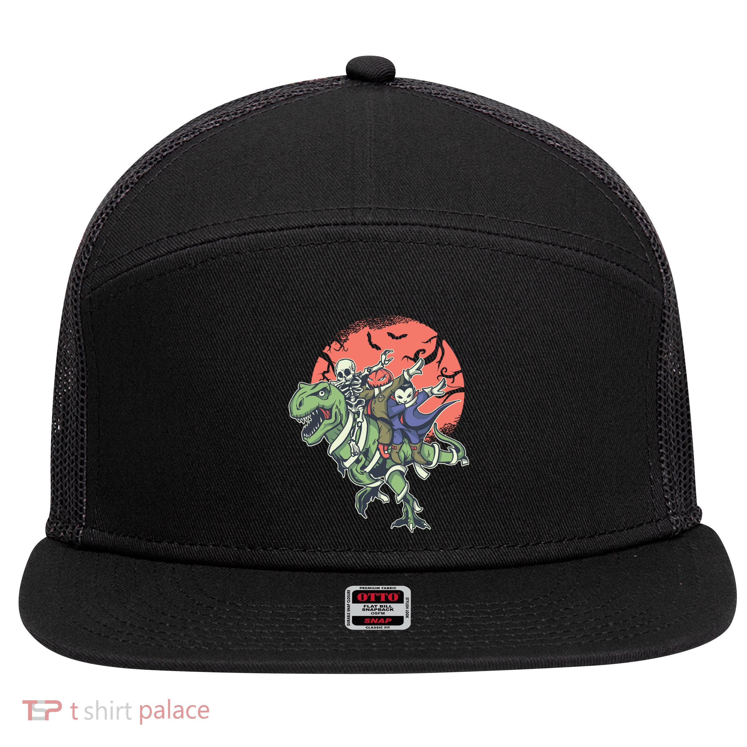 Dabbing Halloween Characters 7 Panel Mesh Trucker Snapback Hat