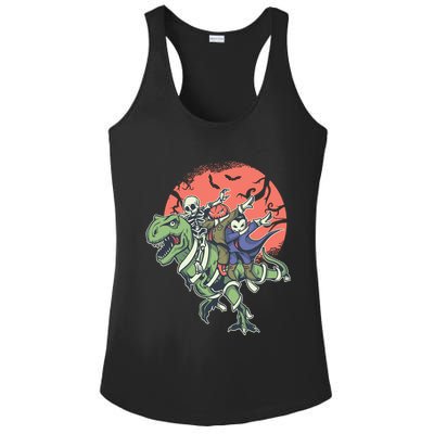 Dabbing Halloween Characters Ladies PosiCharge Competitor Racerback Tank
