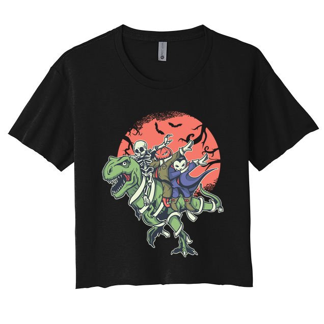 Dabbing Halloween Characters Crop Top