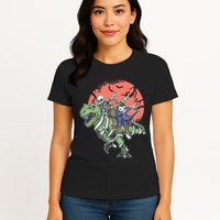 Dabbing Halloween Characters Womens T-Shirt