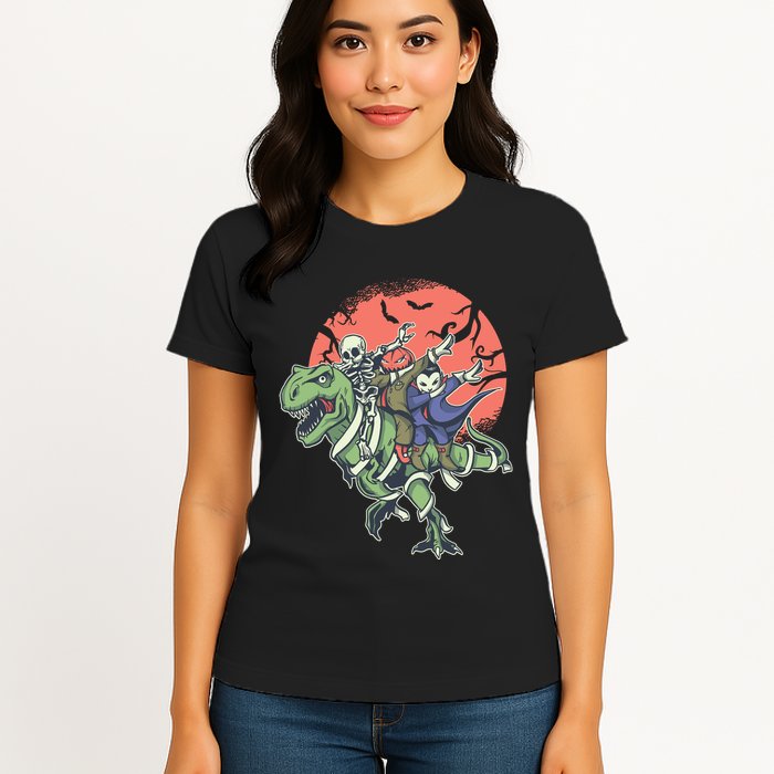 Dabbing Halloween Characters Womens T-Shirt
