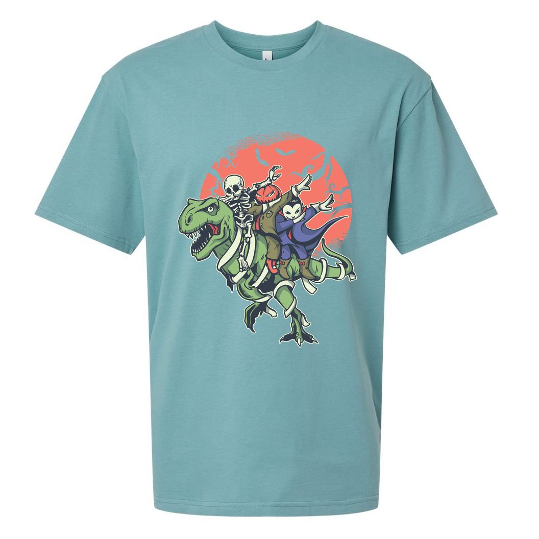 Dabbing Halloween Characters Sueded Cloud Jersey T-Shirt