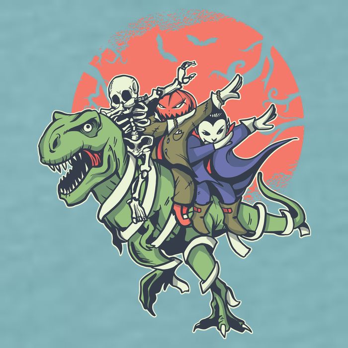 Dabbing Halloween Characters Sueded Cloud Jersey T-Shirt