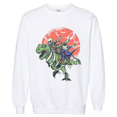Dabbing Halloween Characters Garment-Dyed Sweatshirt