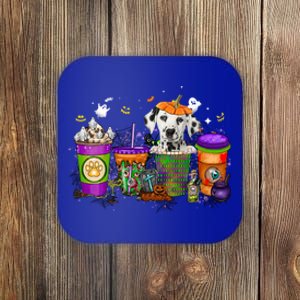 Dalmatian Halloween Coffee Funny Gift Pumpkin Spice Late Iced Gift Coaster