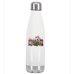 Dalmatian Halloween Coffee Funny Gift Pumpkin Spice Late Iced Gift Stainless Steel Insulated Water Bottle