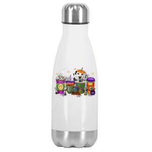 Dalmatian Halloween Coffee Funny Gift Pumpkin Spice Late Iced Gift Stainless Steel Insulated Water Bottle