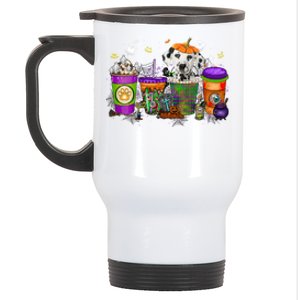 Dalmatian Halloween Coffee Funny Gift Pumpkin Spice Late Iced Gift Stainless Steel Travel Mug