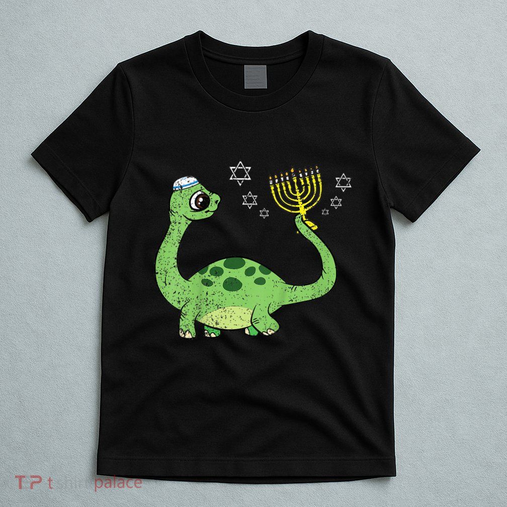 Dinosaur Hanukkah Chanukah Jewish Holiday Star Of David  T-Shirt