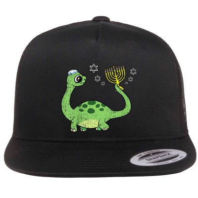 Dinosaur Hanukkah Chanukah Jewish Holiday Star Of David  Flatbill Hat