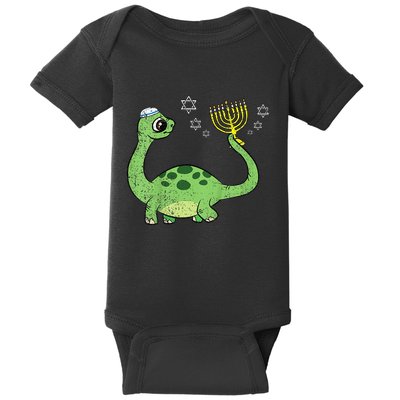 Dinosaur Hanukkah Chanukah Jewish Holiday Star Of David  Baby Bodysuit