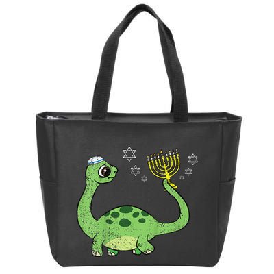 Dinosaur Hanukkah Chanukah Jewish Holiday Star Of David  Zip Tote Bag