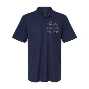 Daddy Here Comes Our Girl Softstyle Adult Sport Polo