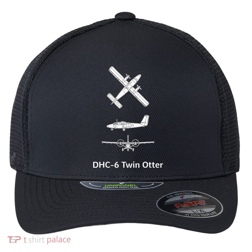 De Havilland Canada Dhc6 Twin Otter Plane Twin Otter Dhc6 Flexfit Unipanel Trucker Cap