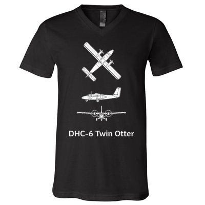 De Havilland Canada Dhc6 Twin Otter Plane Twin Otter Dhc6 V-Neck T-Shirt
