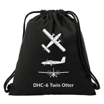 De Havilland Canada Dhc6 Twin Otter Plane Twin Otter Dhc6 Drawstring Bag
